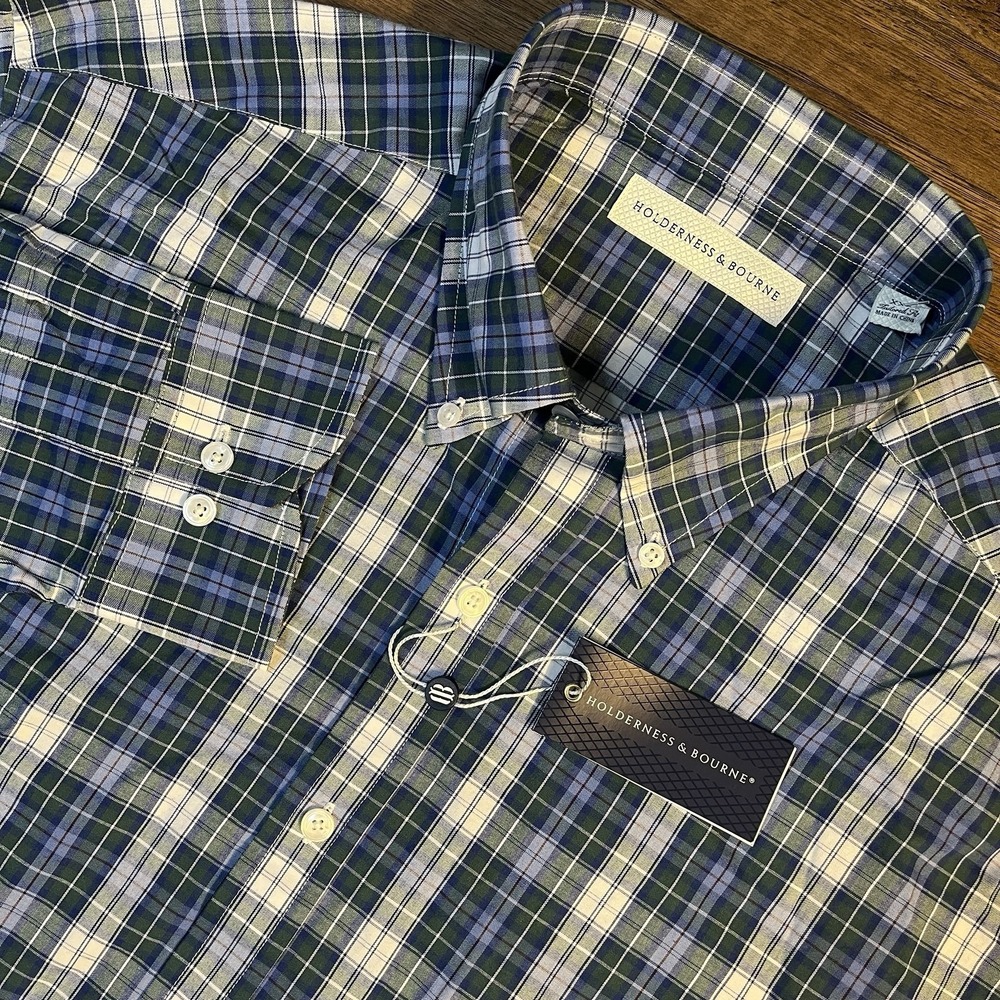 Holderness & Bourne The Andrews Shirt Men's XXL‎ Tailored Fit Stretch Plaid $168